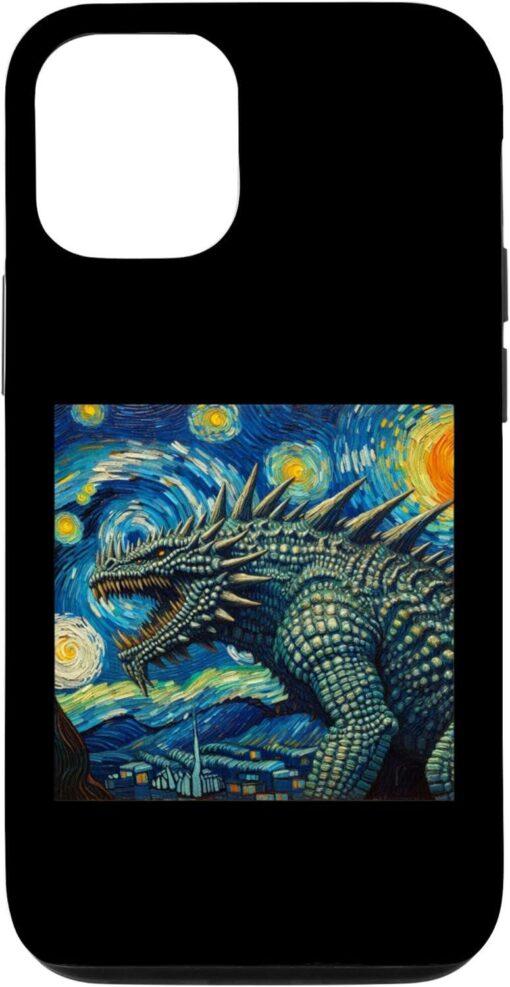 Van Gogh Phone Case Japanese Monster Kaiju In Starry Night