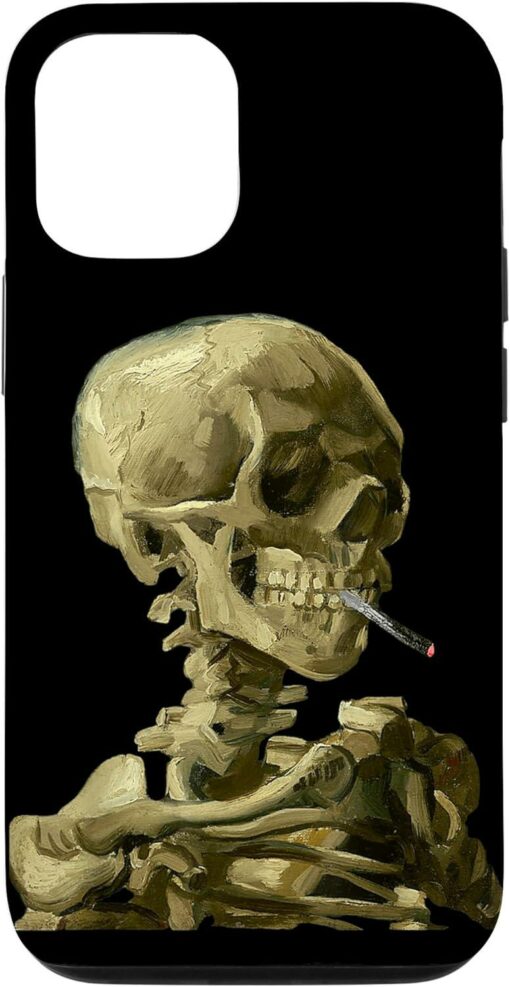 Van Gogh Phone Case Vincent Skull Smoking Cigarette Skeleton