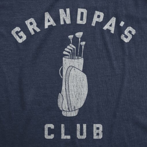Mens Grandpa’s Club Tshirt Funny Grandfather Golf Lover Gift For Gramps Novelty Tee