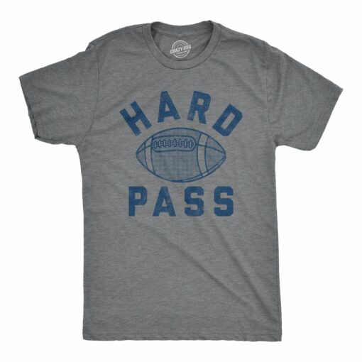 Mens Hard Pass T Shirt Funny Football Bullet Pass Joke Tee For Guys