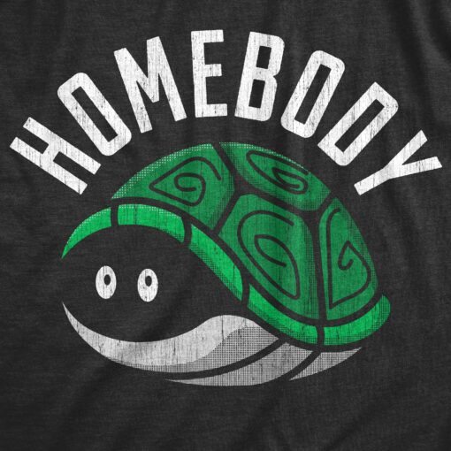 Mens Homebody T Shirt Funny Introverted Turtle Shell Joke Tee For Guys