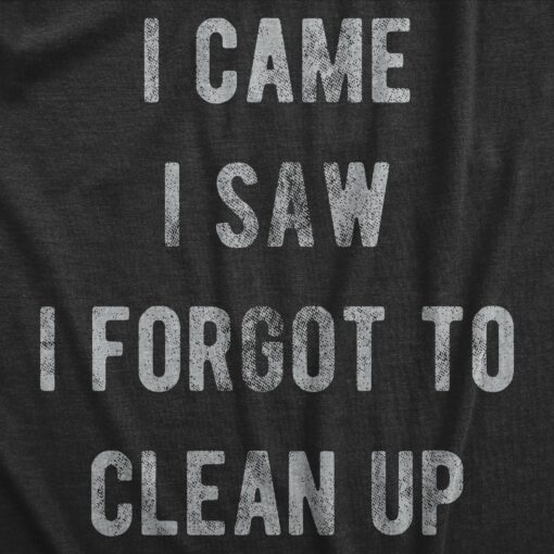 Mens I Came I Saw I Forgot To Clean Up T Shirt Funny Party Huge Mess Tee For Guys