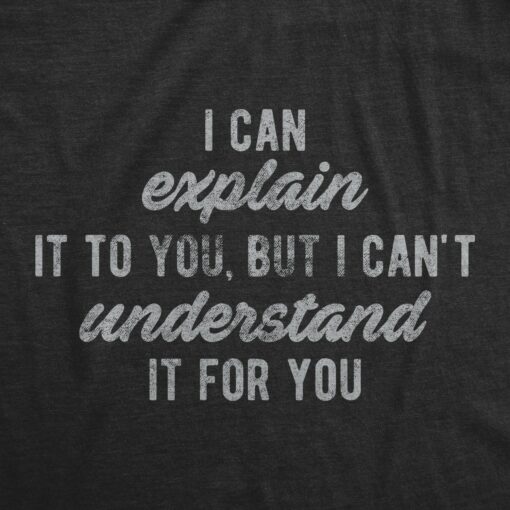 Mens I Can Explain It To You, But I Can’t Understand It For You Tshirt Funny Sarcastic Tee