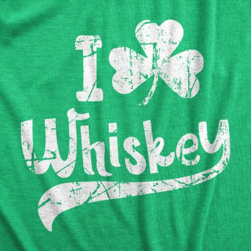 Mens I Clover Whiskey T Shirt Funny St Pattys Day Shamrock Liquor Drinking Tee For Guys