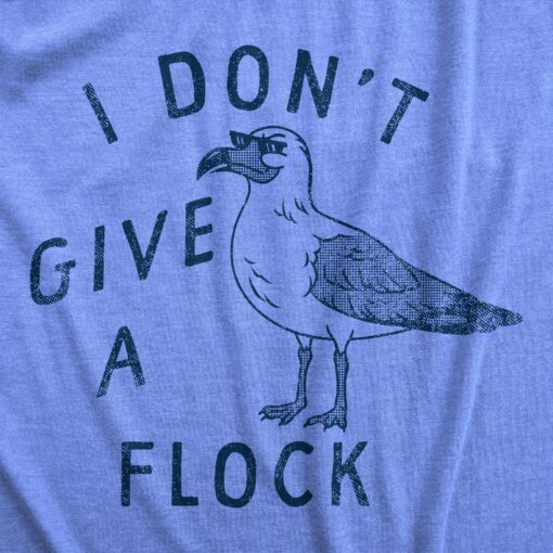 Mens I Dont Give A Flock T Shirt Funny Rude Seagull Joke Tee For Guys