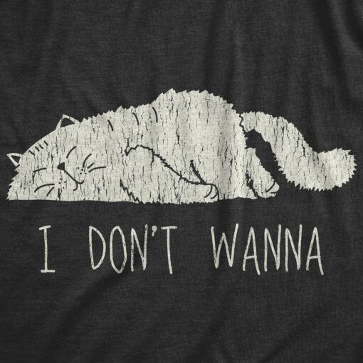 Mens I Don’t Wanna Tshirt Funny Lazy Sleepy Cat Novelty Graphic Tee For Guys