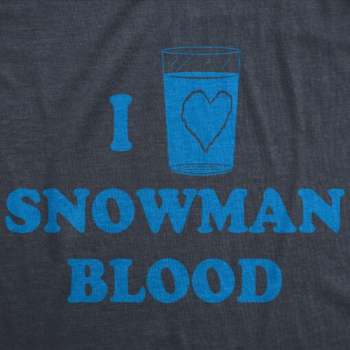Mens I Love Snowman Blood T shirt Funny Snow Winter Offensive Christmas Gift