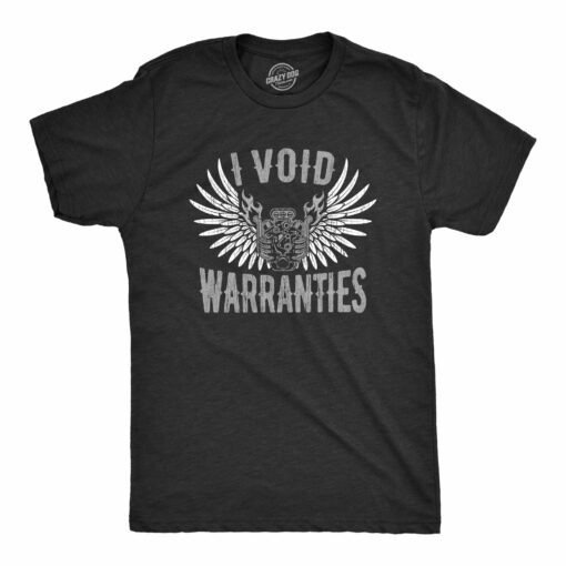 Mens I Void Warranties T Shirt Funny Sarcastic Car Guy Mechanic Engine Tee For Guys