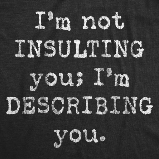 Mens I’m Not Insulting You I’m Describing You Tshirt Funny Sarcastic Novelty Tee