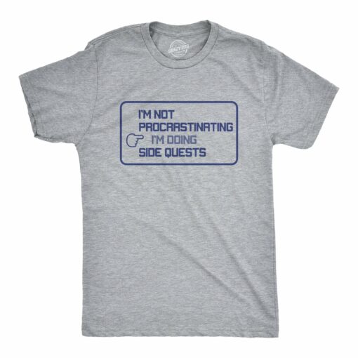 Mens I’m Not Procrastinating I’m Doing Side Quests Tshirt Funny Nerdy Video Game Tee