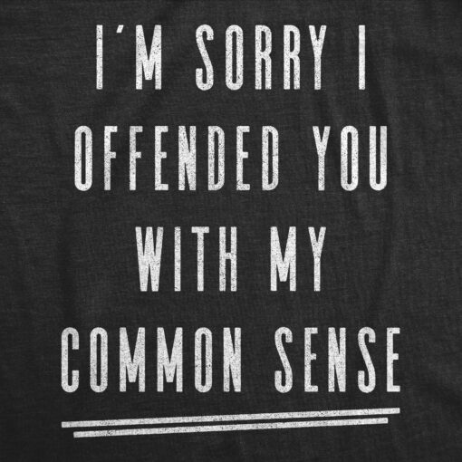 Mens I’m Sorry I Offended You With My Common Sense Tshirt Funny Sarcastic Graphic Tee