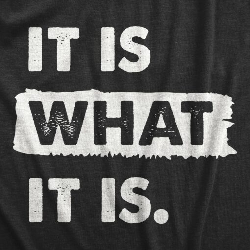 Mens It Is What It Is T Shirt Funny Sarcastic Accepting Coping Saying Tee For Guys