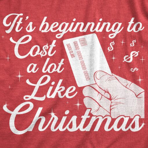 Mens It’s Beginning To Cost A Lot Like Christmas Tshirt Funny Holiday Credit Card Tee