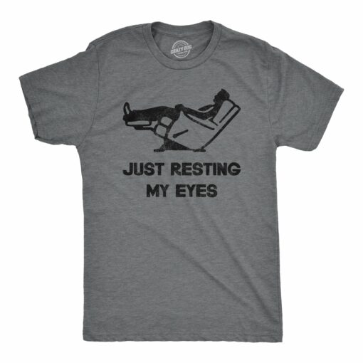 Mens Just Resting My Eyes T Shirt Funny Sarcastic Top Cool Gift for Dad Joke