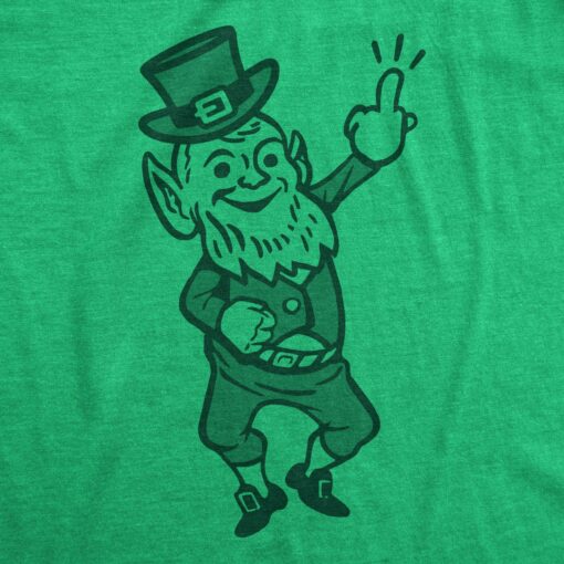 Mens Leprechaun Middle Finger Offensive Saint Patricks Day T-Shirt Crazy Design