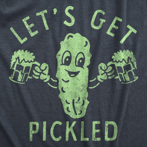 Mens Lets Get Pickled T Shirt Funny Beer Drinking Partying Pickle Lovers Tee For Guys
