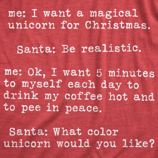 Mens Magical Unicorn For Christmas Tshirt Hilarious Holiday Tee