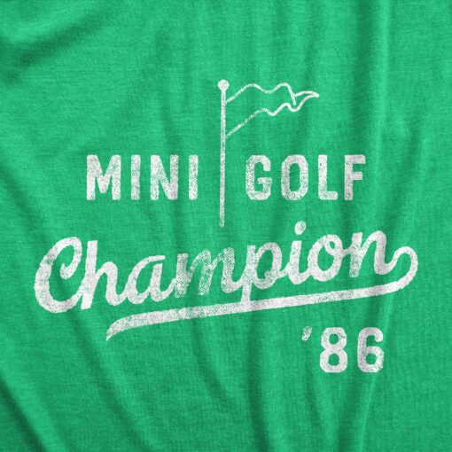 Mens Mini Golf Champion T Shirt Funny Retro Putt Putt Champ Graphic Tee For Guys
