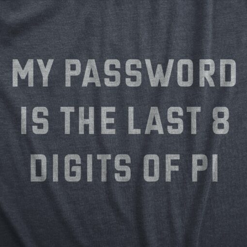 Mens My Password Is The Last Eight Digits Of Pi T Shirt Funny Nerdy Math Joke Tee For Guys