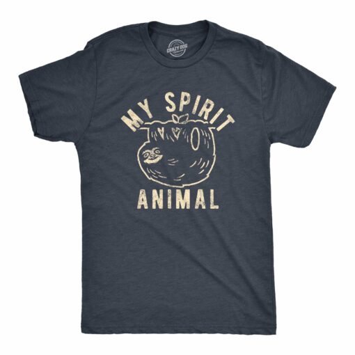 Mens My Spirit Animal Sloth Tshirt Funny Lazy Slow Sarcastic Graphic Novelty Tee