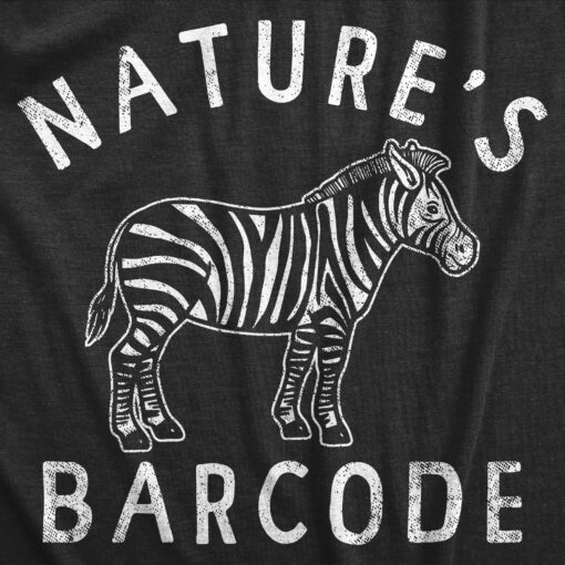 Mens Natures Barcode T Shirt Funny Zebra Stripes Joke Tee For Guys