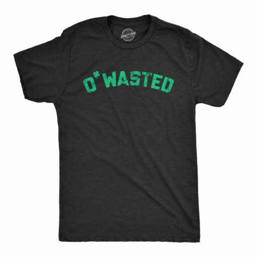 Mens OWasted T Shirt Funny St Pattys Day Parade Drunk Party Tee For Guys