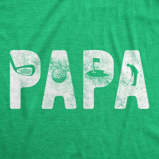 Mens Papa Golf Tshirt Funny Fathers Day Gift For Dad Outdoor Sports Graphic Tee