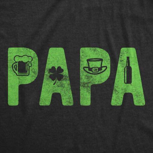 Mens Papa St. Patrick’s Day Tshirt Funny Paddy’s Day Parade Graphic Novelty Tee