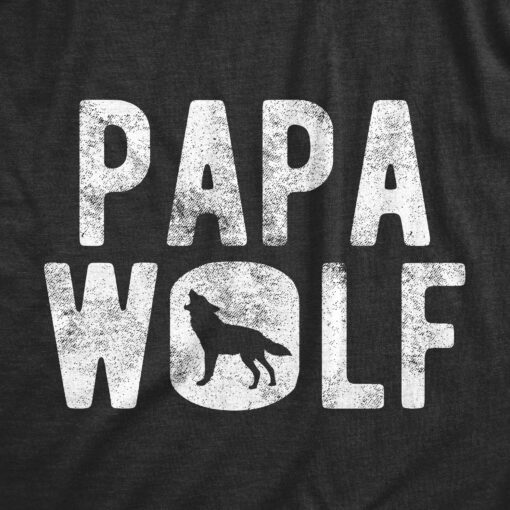 Mens Papa Wolf Tshirt Funny Camping Pack Fathers Day Graphic Novelty Tee