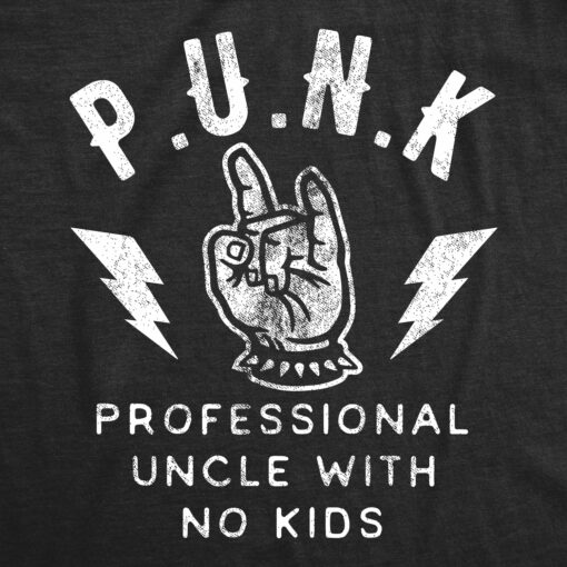 Mens Punk Professional Uncle No Kids Tshirt Funny Sarcastic Acronym Graphic Novelty Tee For Guys