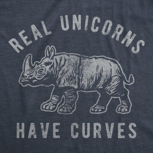 Mens Real Unicorns Have Curves Tshirt Funny Rhino Sarcastic Novelty Tee