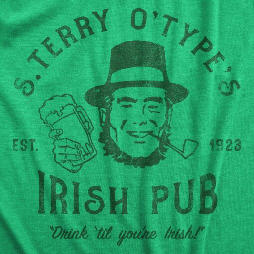 Mens S Terry Otypes Irish Pub T Shirt Funny St Paddys Day Drinking Stereotype Bar Joke Tee For Guys