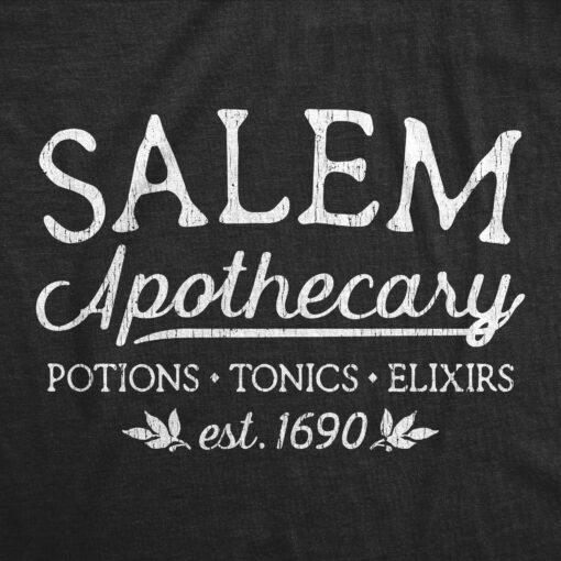 Mens Salem Apothecary Tshirt Funny Halloween Witch Graphic Novelty Tee