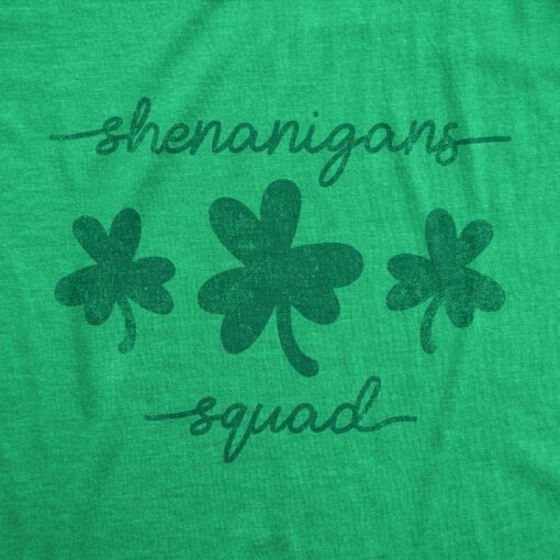 Mens Shenanigans Squad T shirt Funny St Patricks Day Parade Graphic Novelty Tee For Guys