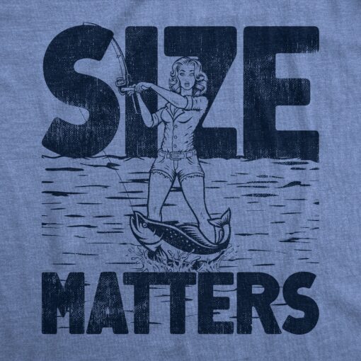 Mens Size Matters T Shirt Funny Fishing Lovers Huge Catch Joke Tee For Guys