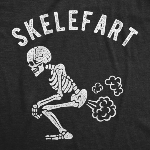 Mens Skelefart Tshirt Funny Halloween Skeleton Hilarious Toot Graphic Tee