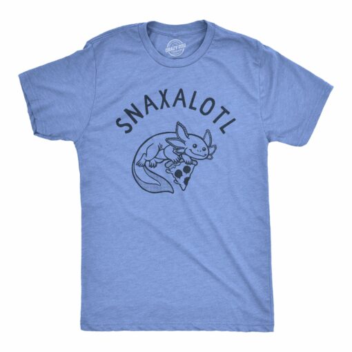 Mens Snaxalotl T Shirt Funny Cute Snacking Axolotl Tee For Guys