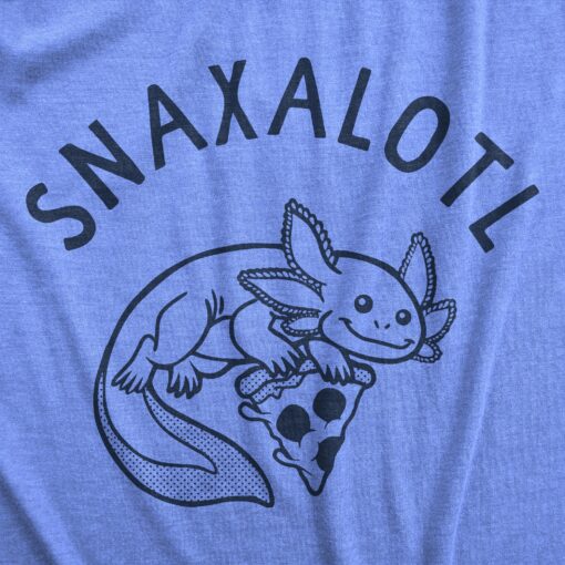 Mens Snaxalotl T Shirt Funny Cute Snacking Axolotl Tee For Guys