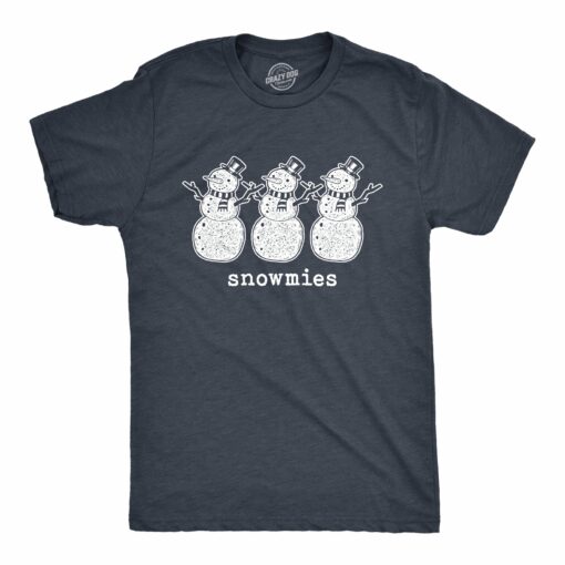 Mens Snowmies Tshirt Funny Snowmen Homies Friends Winter Season Graphic Tee