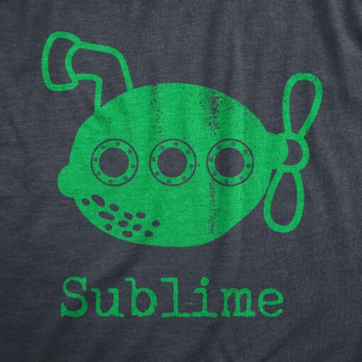 Mens Sublime T Shirt Funny Underwater Lime Submarine Joke Tee For Guys