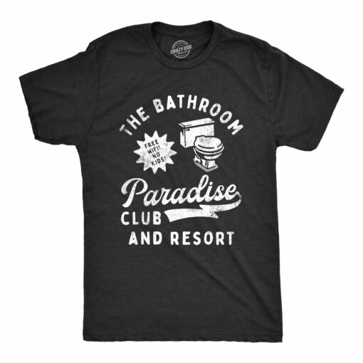 Mens The Bathroom Paradise Club And Resort T Shirt Funny Pooping Restroom Tee For Guys