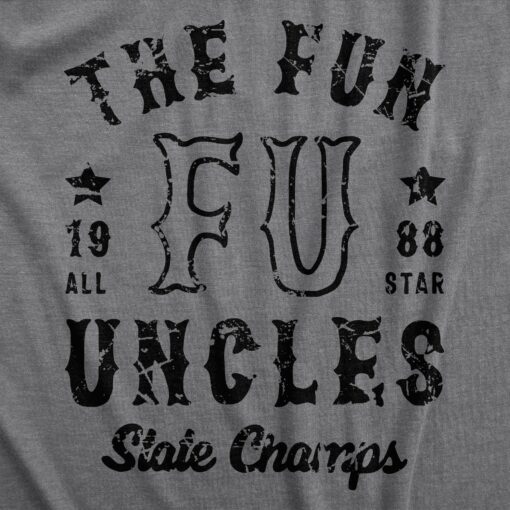 Mens The Fun Uncles State Champs T Shirt Funny Cool Uncle Champion Tee For Guys