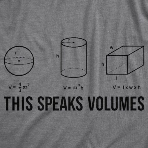 Mens This Speaks Volumes Tshirt Funny Nerdy Math Teacher Sarcastic Graphic Tee