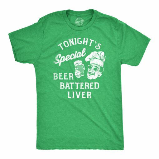Mens Tonights Special Beer Battered Liver T Shirt Funny Drunk Alcoholics Beer Lovers Tee For Guys