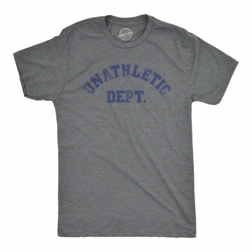 Mens Unathletic Dept T Shirt Funny Out Of Shape Unfit Joke Tee For Guys