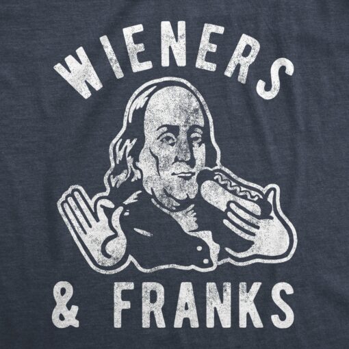Mens Wieners And Franks Tshirt Funny Ben Franklin Hot Dog Graphic Novelty Tee