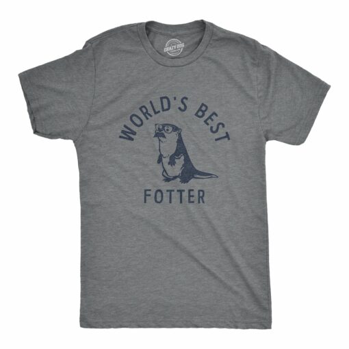 Mens Worlds Best Fotter T Shirt Funny Sarcastic Father’s Day Gift Otter Tee For Guys