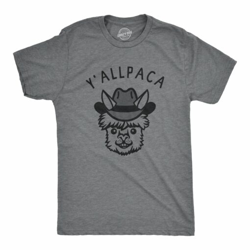 Mens Yallpaca T Shirt Funny Sarcastic Alpaca Joke Graphic Novelty Tee For Guys