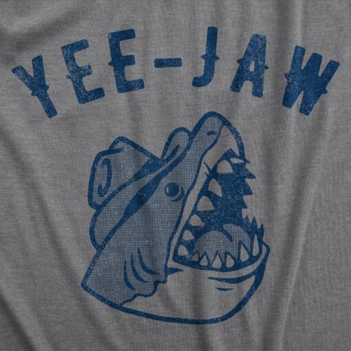 Mens Yee Jaw T Shirt Funny Southern Saying Shark Joke Tee For Guys