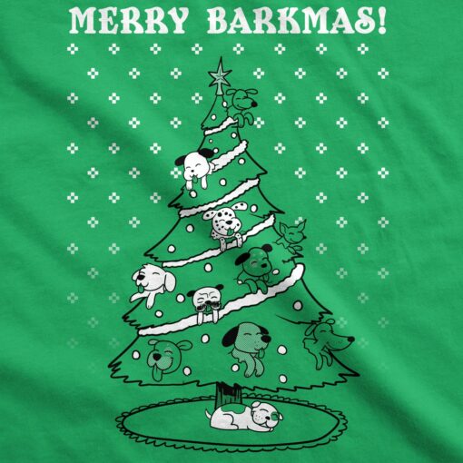 Merry Barkmas Dog Christmas Tree Men’s Tshirt